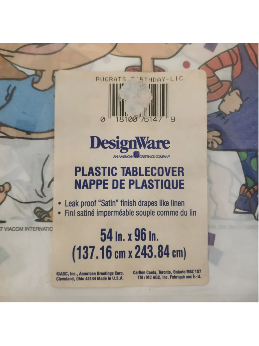 Vintage Rugrats Birthday Party Supplies DesignWare Tablecover Plates Cups NOS